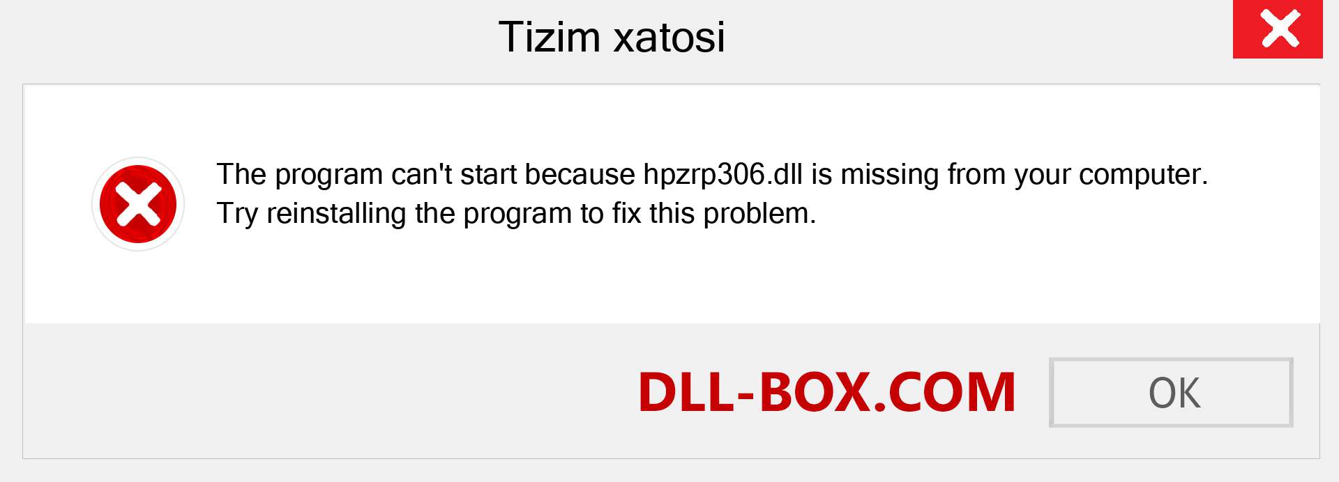 hpzrp306.dll fayli yo'qolganmi?. Windows 7, 8, 10 uchun yuklab olish - Windowsda hpzrp306 dll etishmayotgan xatoni tuzating, rasmlar, rasmlar